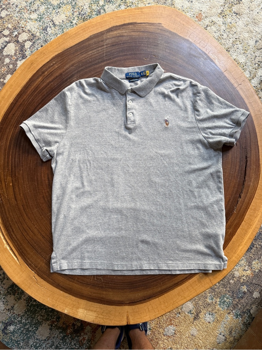 Ralph Lauren Light Gray Men's Polo with Signature Pony